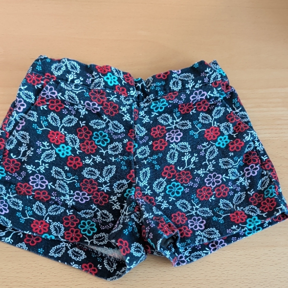 Janie and Jack Black Floral Shorts